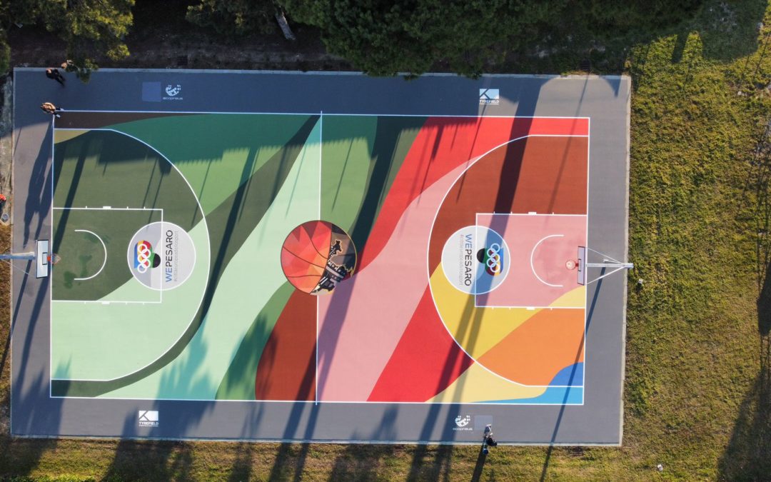 Ecopneus, Comune di Pesaro e Lega Basket inaugurano un innovativo campo da basket in gomma riciclata