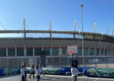 campo da basket in gomma e plastica riciclata alle Final Eight Torino