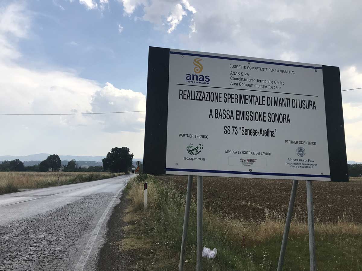 "Senese-Aretina” road has been subject to an experimental plan of noise reduction co-ordinated by ANAS